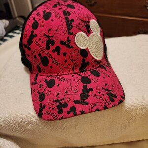 Disney Parks Pink/Black Rhinestone Youth Cap